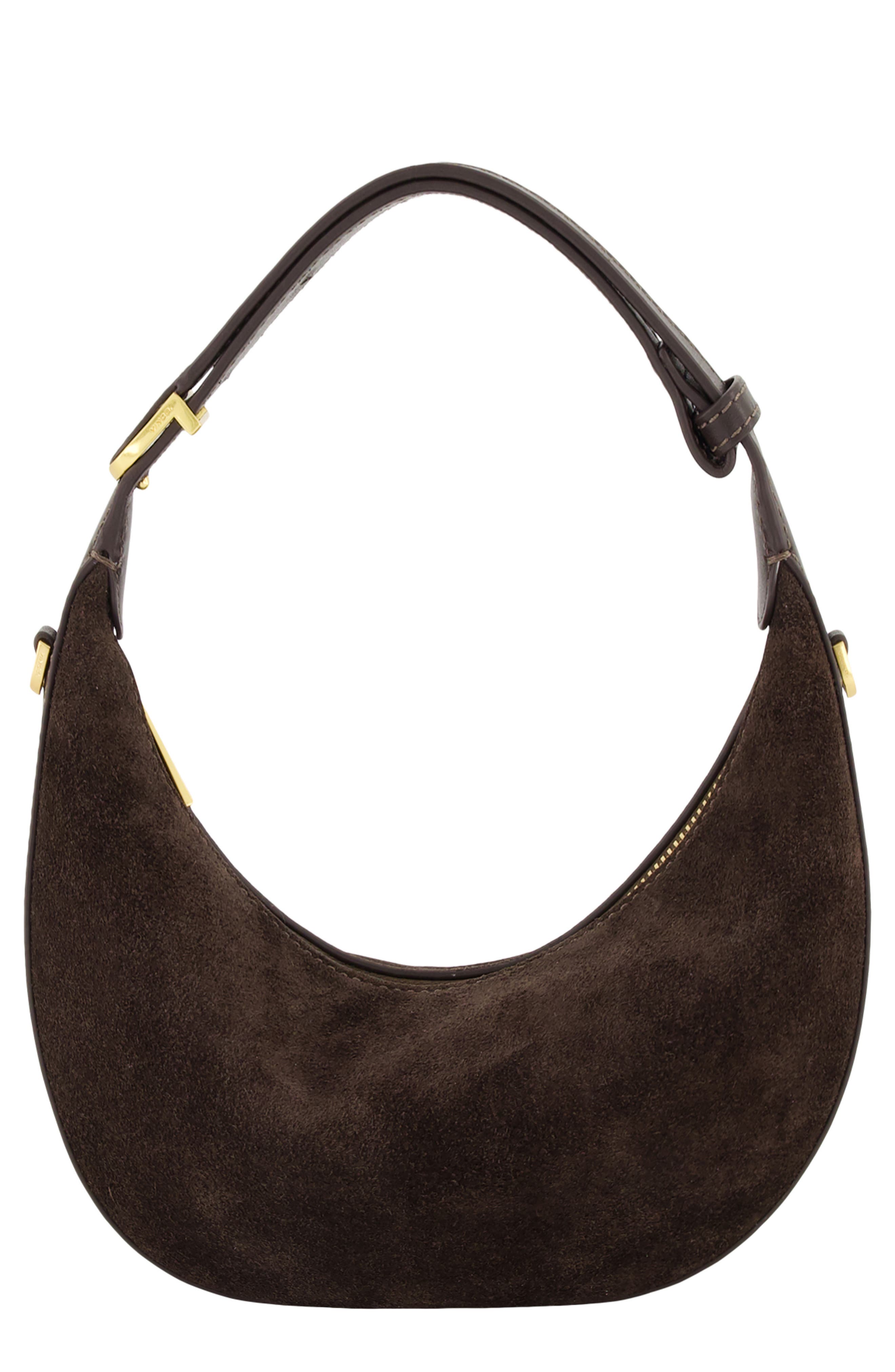 Mini Eris Suede Hobo Bag, Main, color, CACAO
