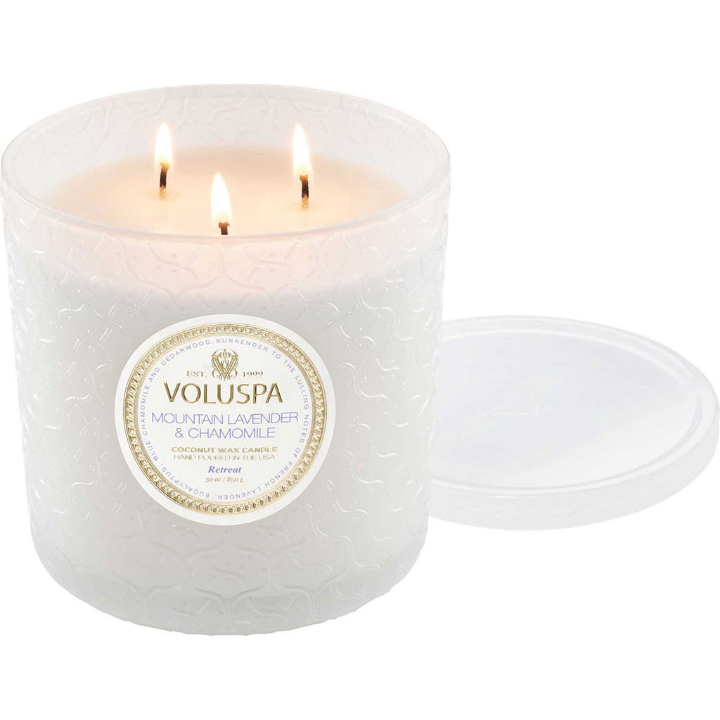 Voluspa Mountain Lavender & Chamomile Boxed Luxe Candle In Mountain Lavender & Chamomile