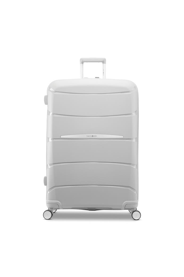 Outline Pro 28" Large Checked Spinner Luggage, Main, color, Misty Grey