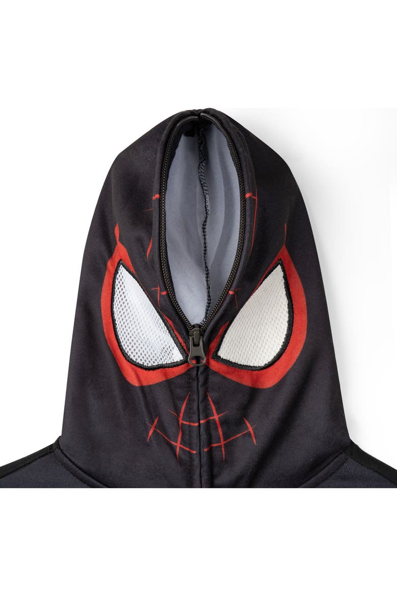Spider-Verse Miles Morales Fleece Zip-Up Hoodie, Alternate, color, Black Miles Morales