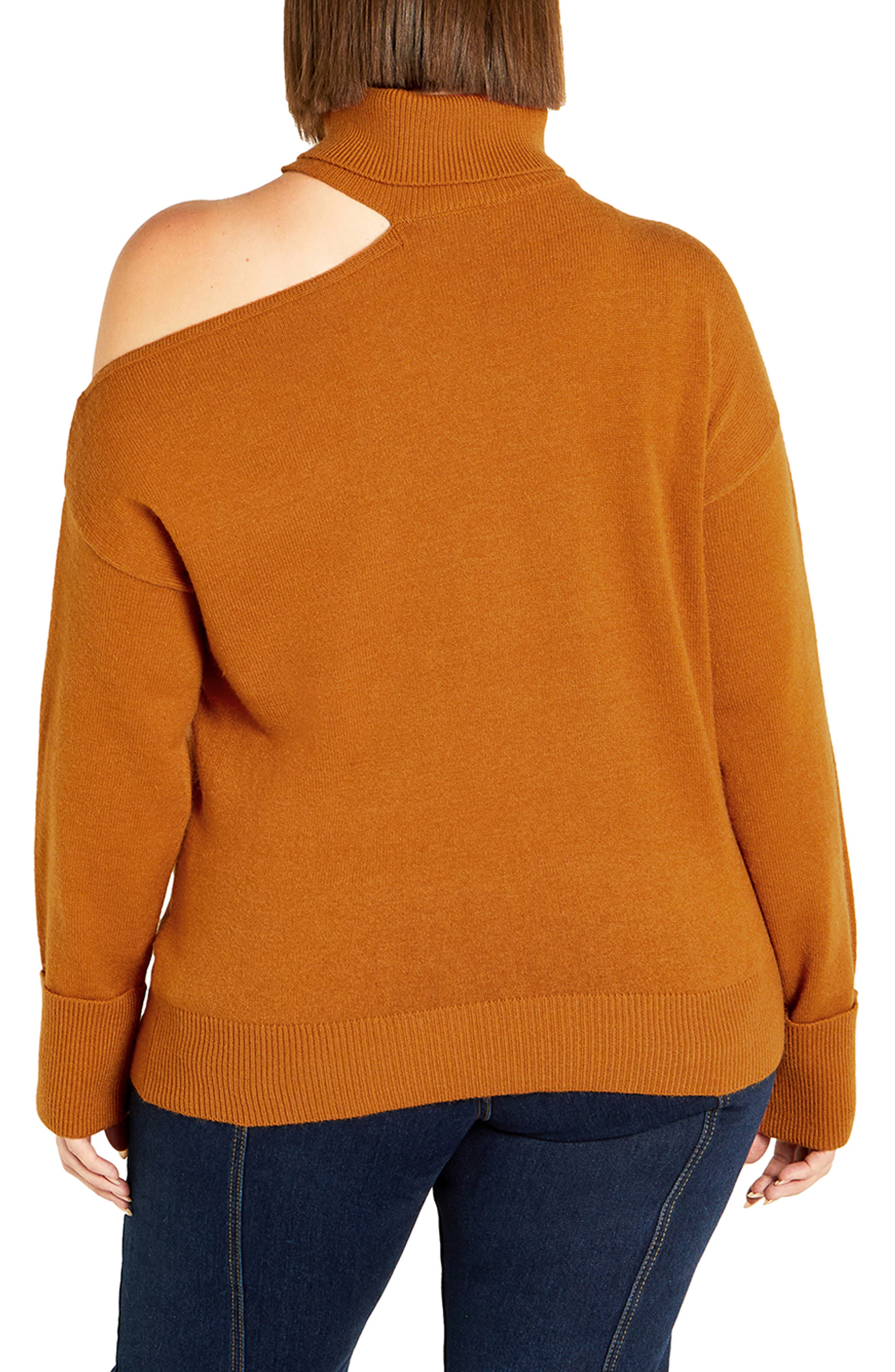 Open Shoulder Turtleneck Sweater - image 2