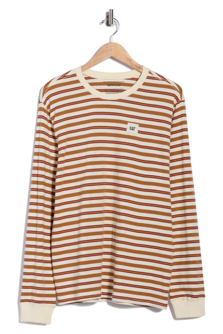 Relax Stripe Long Sleeve T-Shirt, Alternate, color, VANILLA