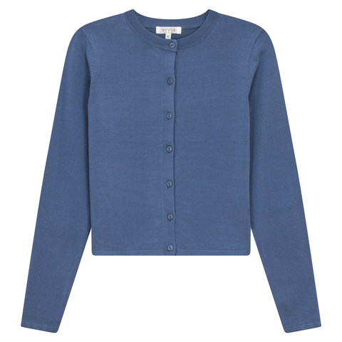 Cropped Ribbed Button Front Knit Cardigan