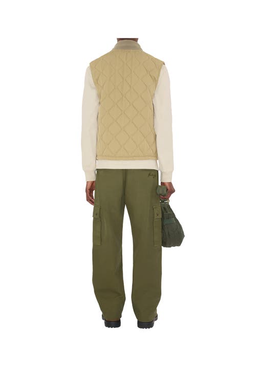 Burberry Quilted Gabardine Gilet In Brown