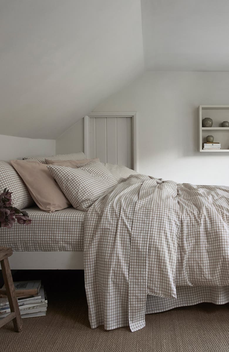 PIGLET IN BED Gingham Percale Duvet Cover, Alternate, color,