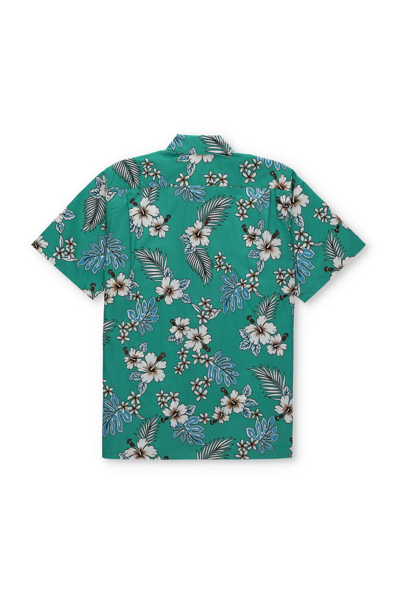 Tropical Short Sleeve Shirt, Alternate, color, Aqua Green