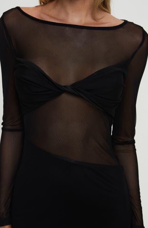PRINCESS POLLY PRINCESS POLLY INSATIABLE LONG SLEEVE MESH MINIDRESS