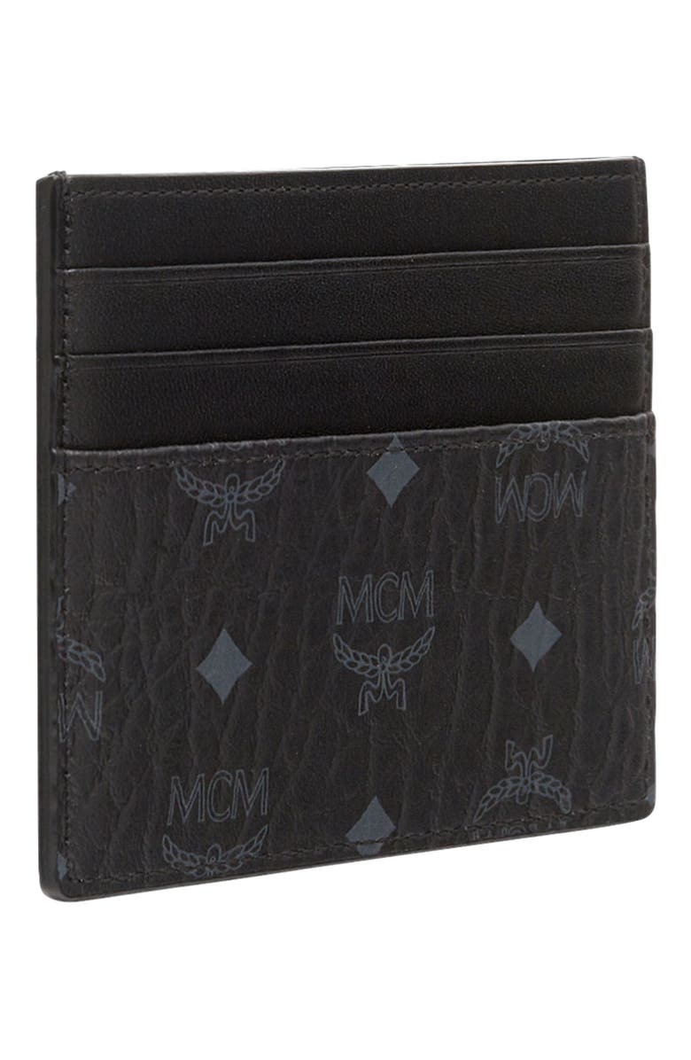 MCM Money Clip Card Case in Visetos Original, Alternate, color, Black
