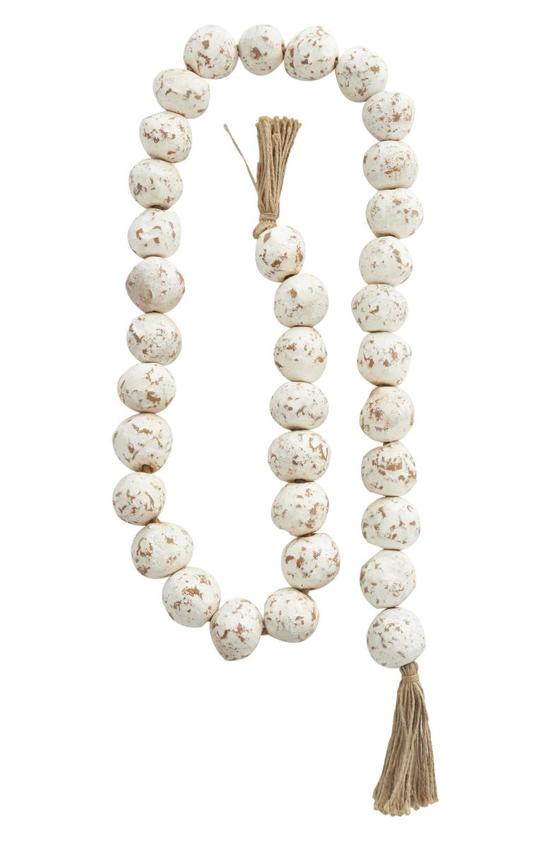 WILLOW ROW Bohemian White Ceramic Garland, Alternate, color, White