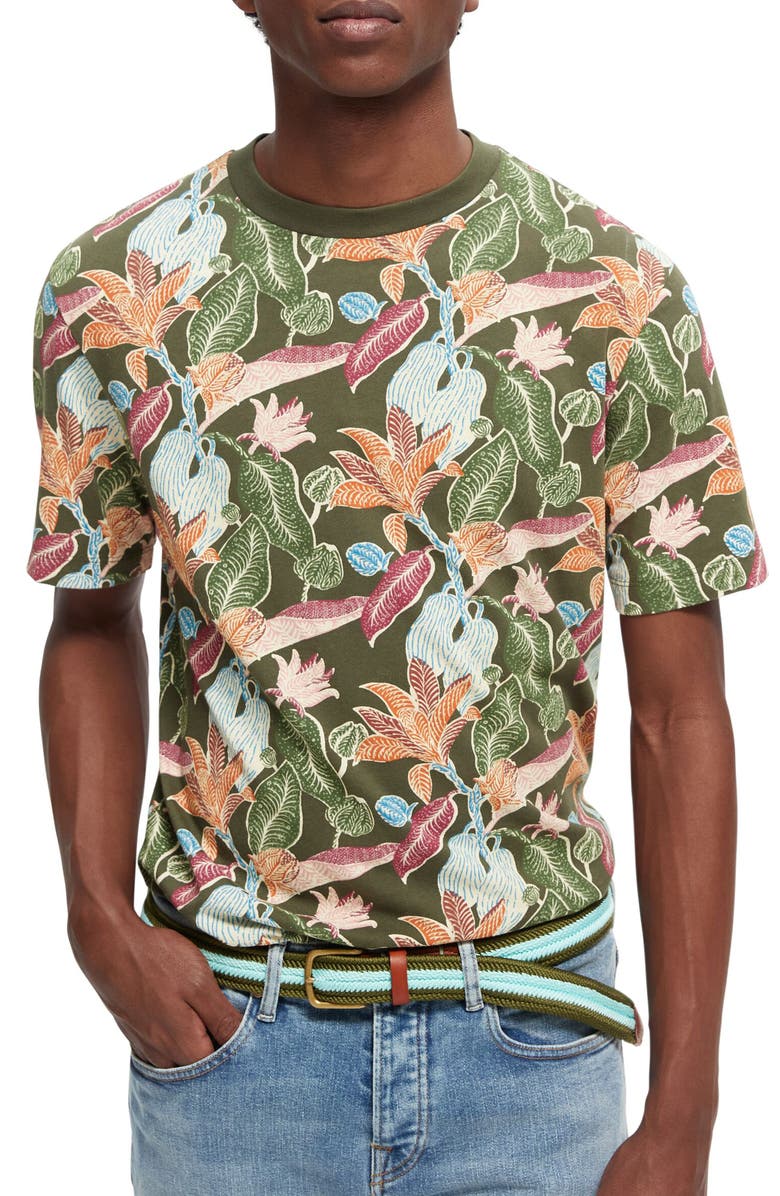 Scotch & Soda Men's Print Organic Cotton T-Shirt, Main, color, 