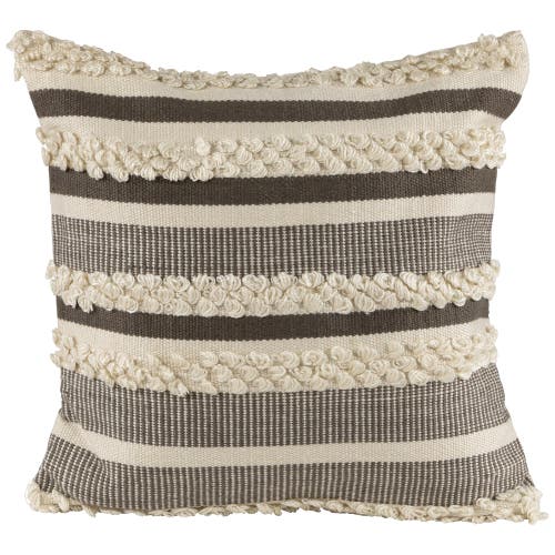 Northlight 20" Gray and Cream Handloom Woven Outdoor Throw Pillow 