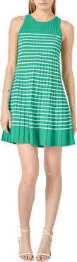English Factory Pleated Stripe Knit Minidress