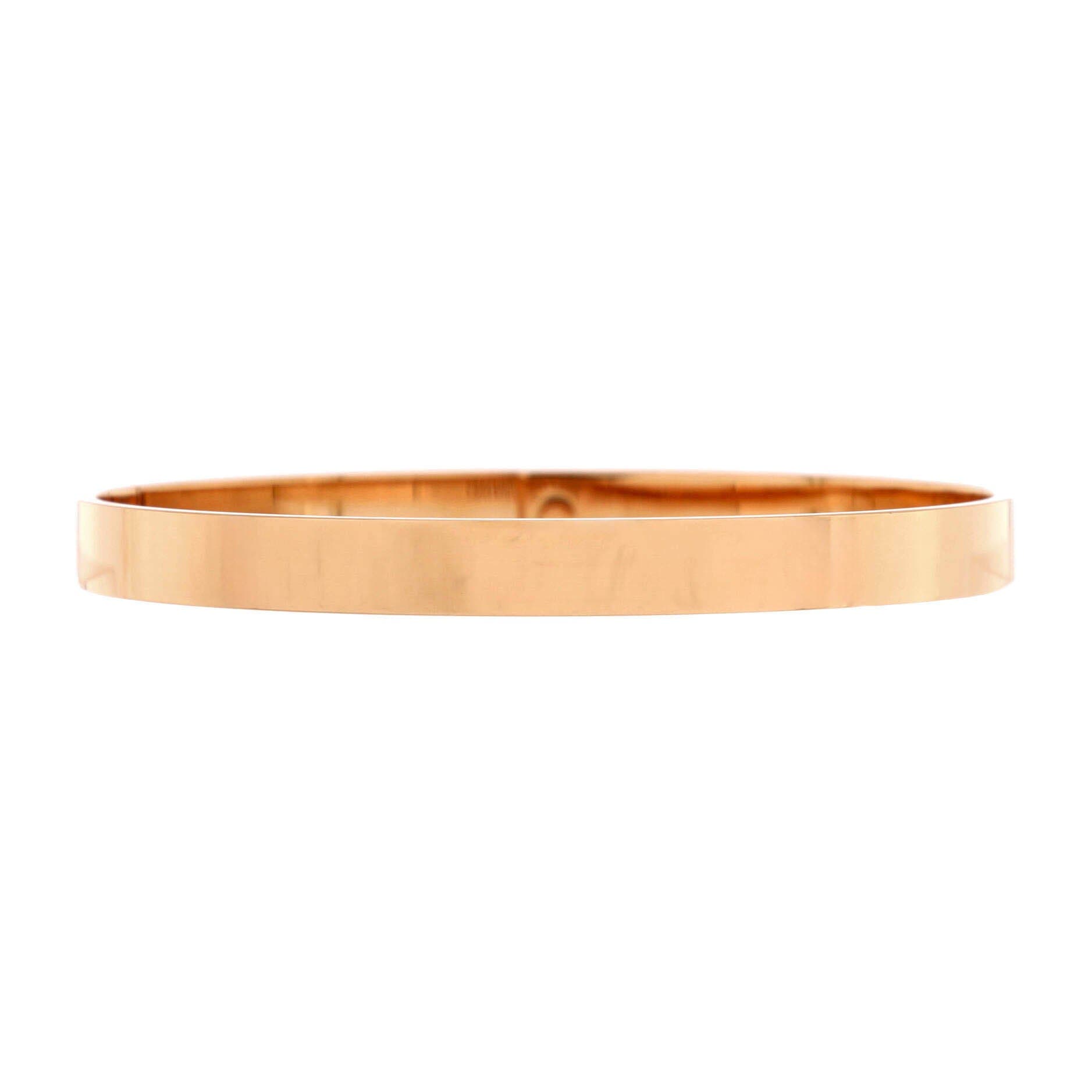 Kelly Bracelet 18K Rose Gold and Pave Diamonds Small, Alternate, color, Metallic Gold