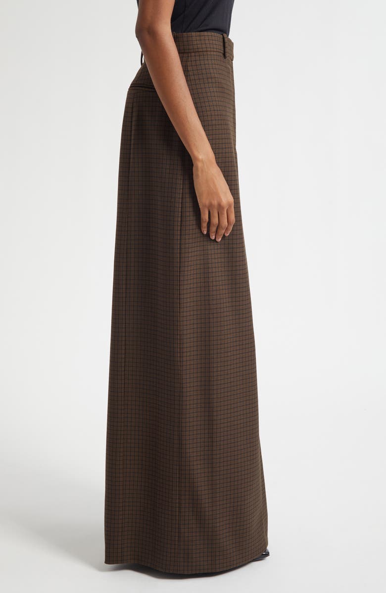 Acne Studios Inashy Check Stretch Wool Pencil Skirt, Alternate, color, Multi Brown