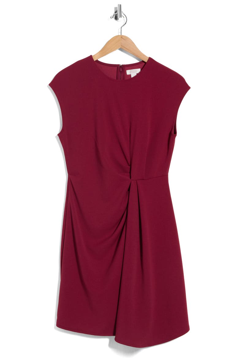 Faux Wrap Cap Sleeve Minidress, Alternate, color, BURGUNDY RHODE