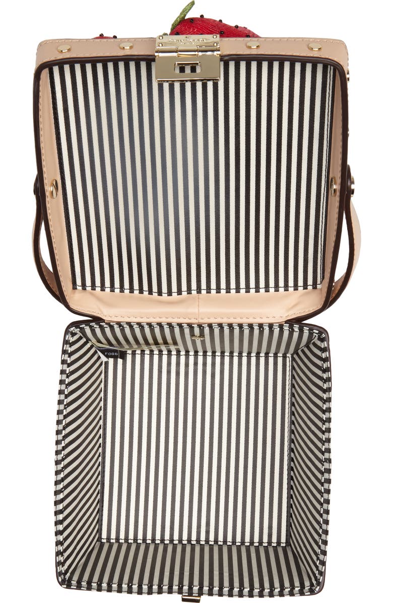 Kate Spade New York picnic perfect strawberry woven leather basket bag, Alternate, color,