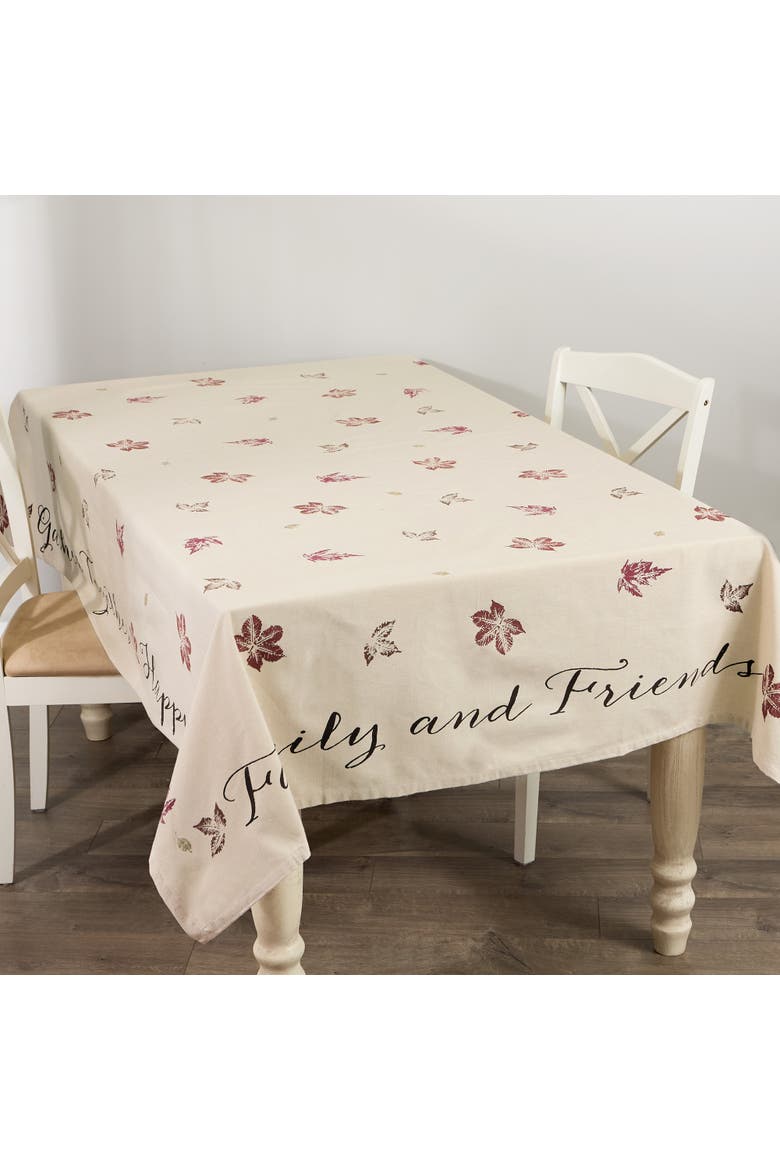 Rustic Leaves Print Tablecloth 60X84, Alternate, color, Rustic Leaves