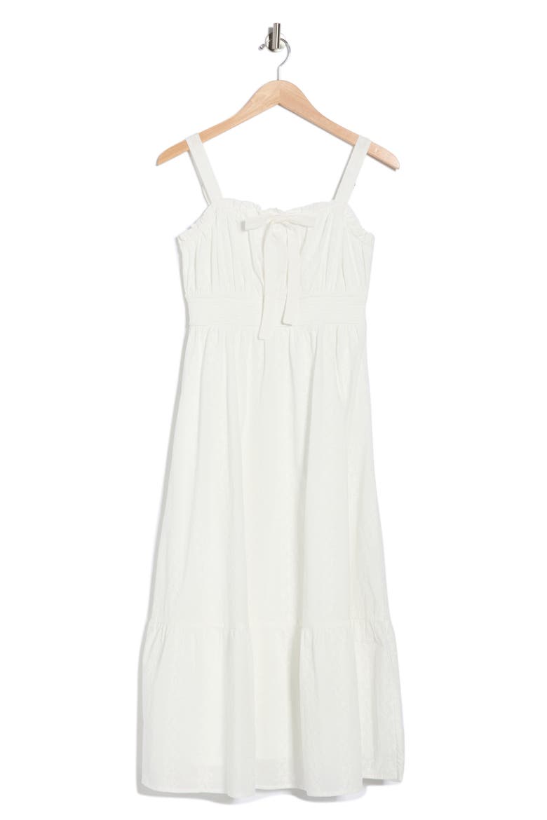 Front Bow Cotton Midi Sundress, Alternate, color, WHITE