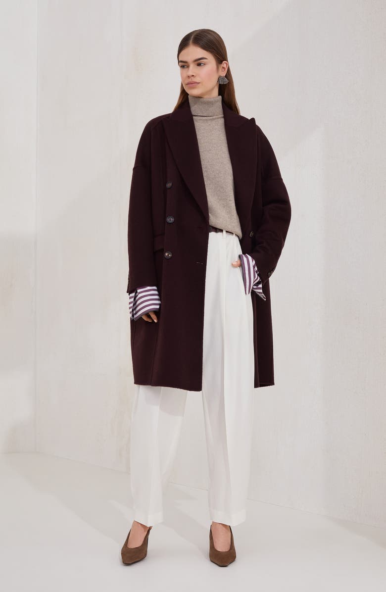 Brunello Cucinelli Handcrafted coat, Alternate, color, Burgundy