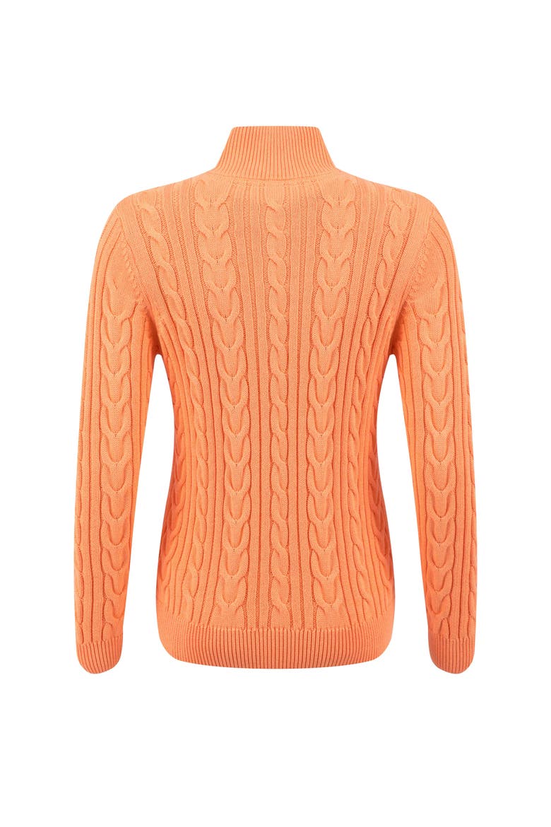 Lunenne Full Zip Cable Knit Cardigan, Alternate, color, Sorbet