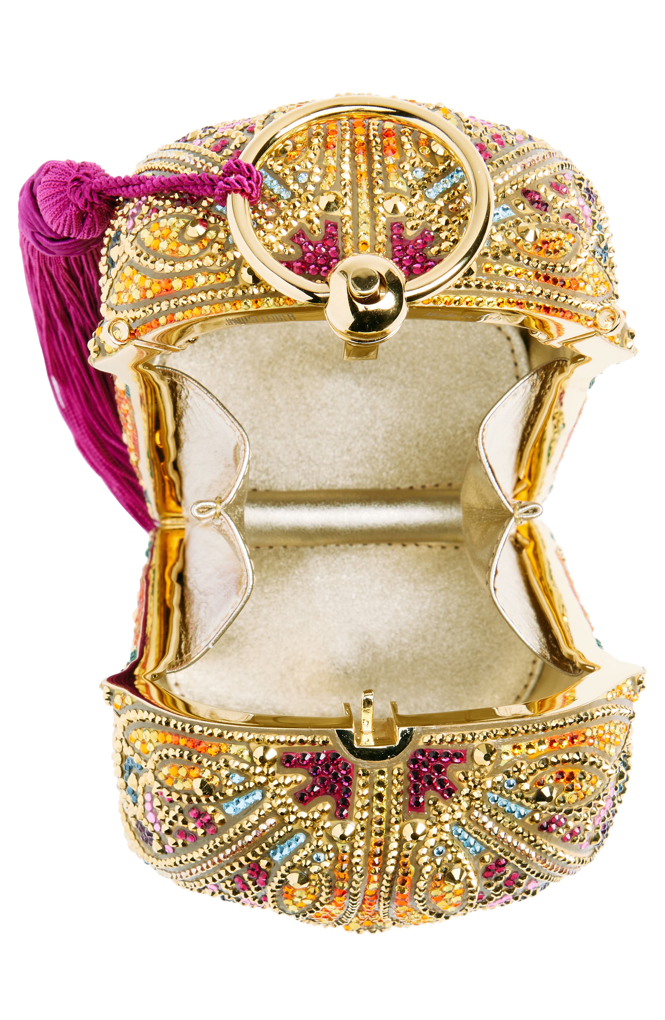 Judith Leiber Lantern Divine Crystal Embellished Clutch, Alternate, color, Champagne Aurum Multi
