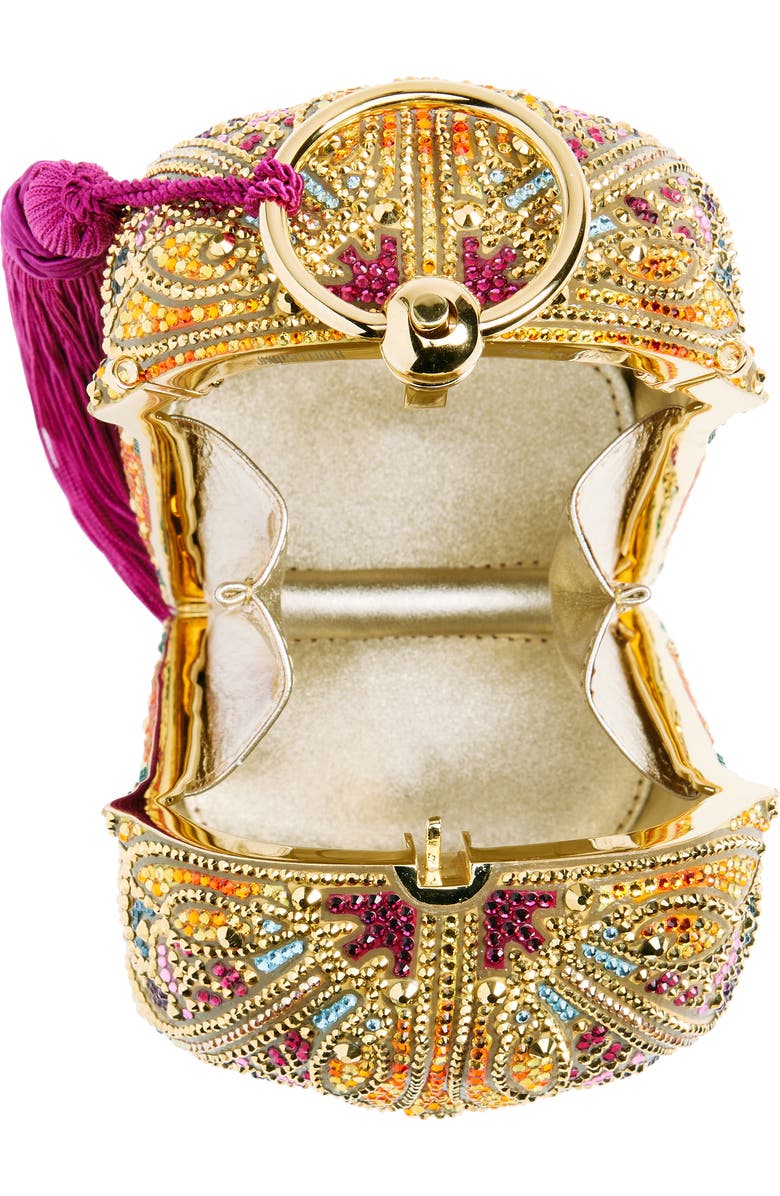 Judith Leiber Lantern Divine Crystal Embellished Clutch, Alternate, color, Champagne Aurum Multi