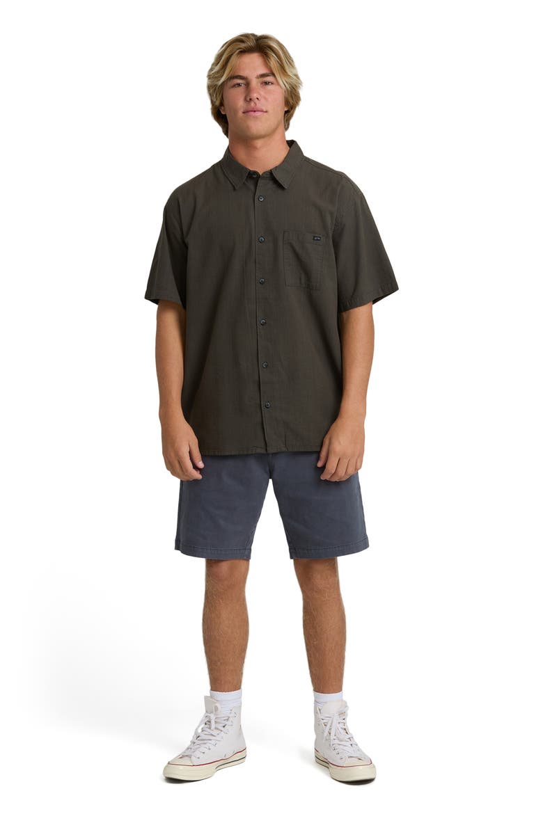 Victoria Short Sleeve Button-Down Shirt, Alternate, color, GRAYSTONE
