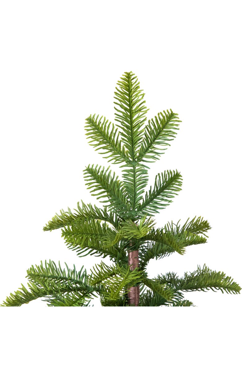 Northlight Pine Artificial Christmas Tree in Round Gingham Pot - 28" - Unlit, Alternate, color, Green