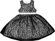 JOE-ELLA Kids' Leopard Mesh Dress