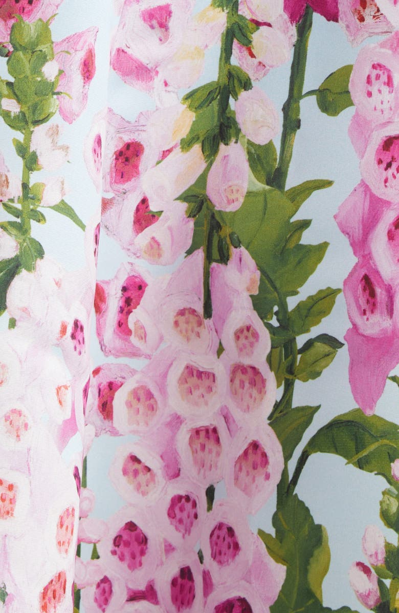 Oscar de la Renta Foxglove Print Strapless Trumpet Gown, Alternate, color, Lilac/ Sky