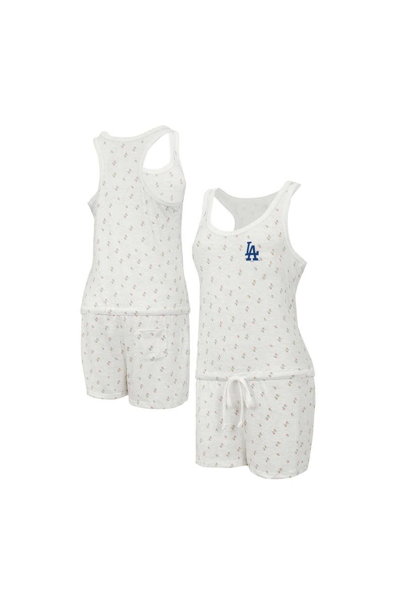CONCEPTS SPORT Women's Concepts Sport Cream Los Angeles Dodgers Gardner Hacci Knit Romper, Main, color, Cream