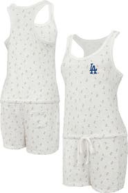 CONCEPTS SPORT Women's Concepts Sport Cream Los Angeles Dodgers Gardner Hacci Knit Romper