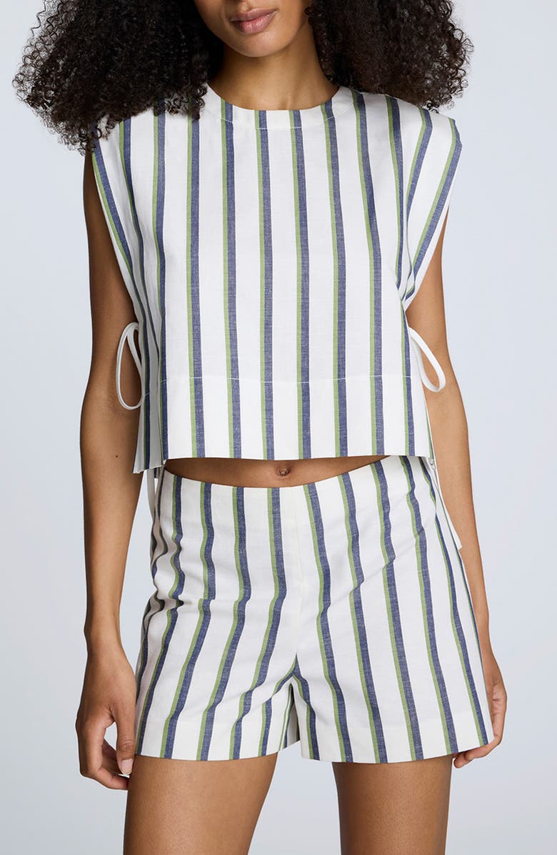 Kenneth Cole Cap Sleeve Crop Top, Main, color, 