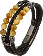 EYE CANDY LOS ANGELES Men's Blaise Beaded Leather Bracelet