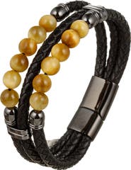 EYE CANDY LOS ANGELES Men's Blaise Beaded Leather Bracelet