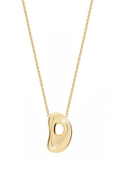 Puffed Initial Pendant Necklace