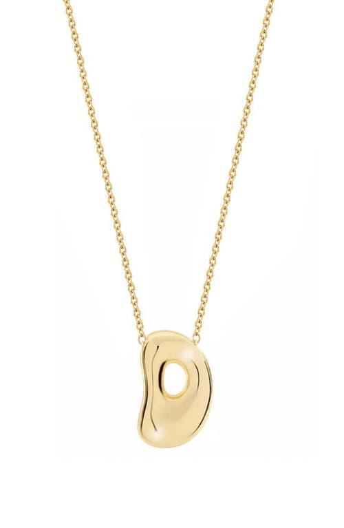 Jane Basch Designs Puffed Initial Pendant Necklace In Gold