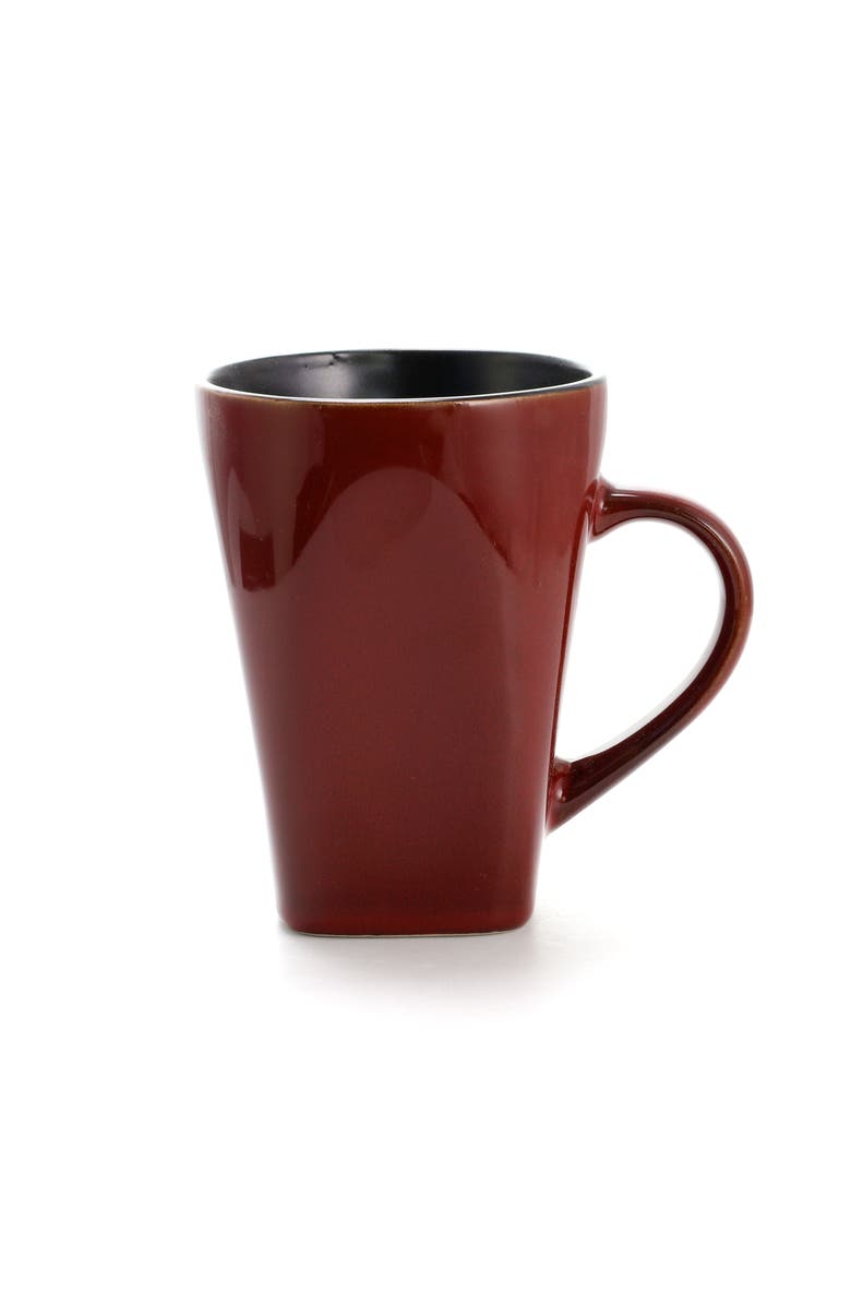 Gibson Elite Kiesling 16 Piece Hard Square Dinnerware Set, Alternate, color, Red