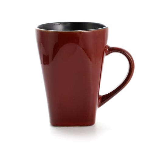 Gibson Elite Kiesling 16 Piece Hard Square Dinnerware Set In Red