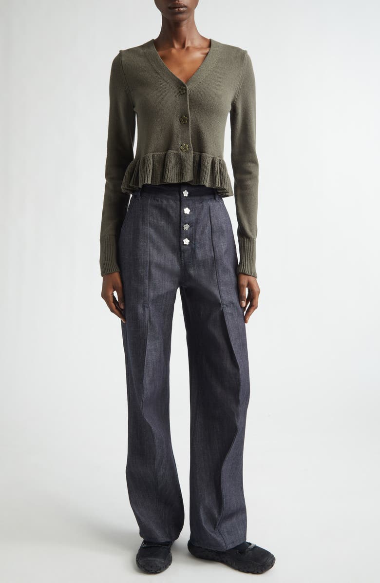 Cecilie Bahnsen Carmela Denim Trousers, Alternate, color, Indigo Denim