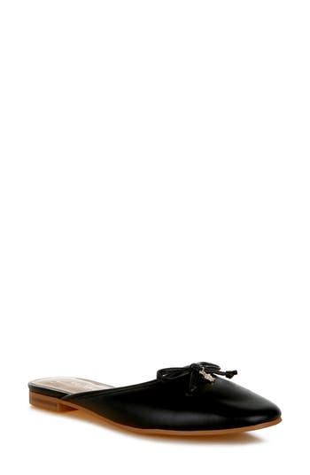 London Rag Eras Bow Slip-on Flat Mules In Animal Print