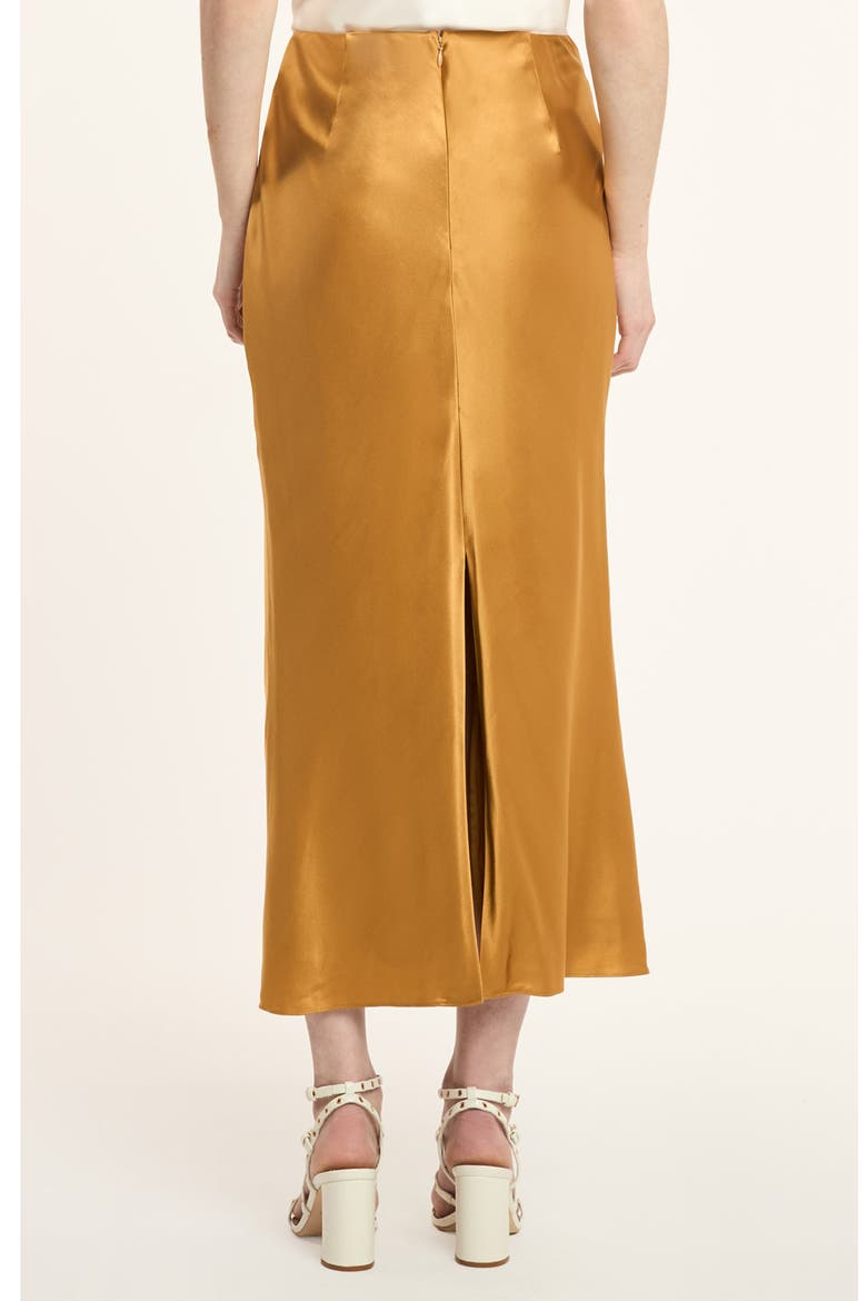 Cynthia Ruffle Ruched Silk Midi Skirt, Alternate, color, HONEY CLOVE