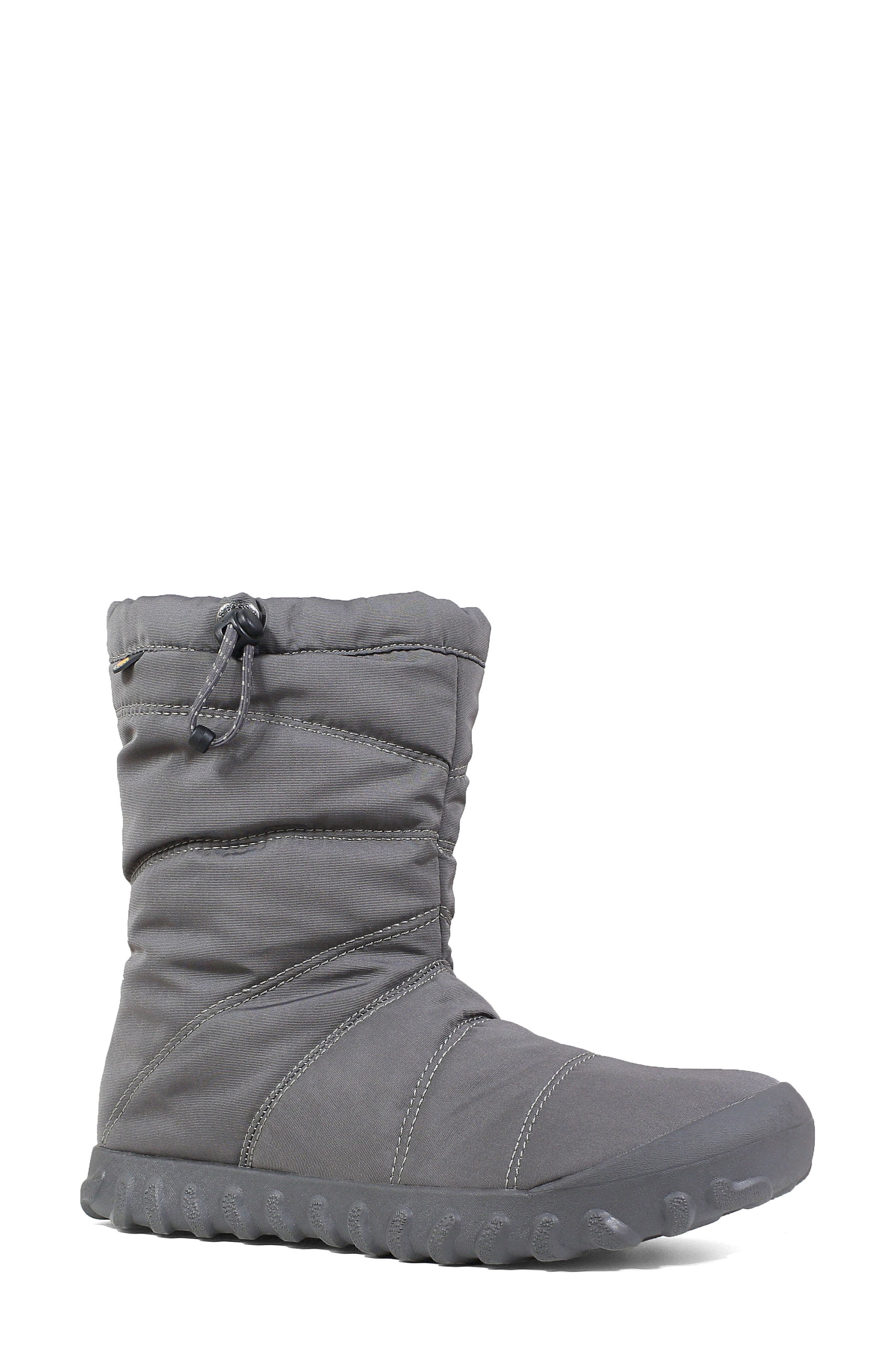 Puffy Insulated Waterproof Boot, Main, color, DARK GREY