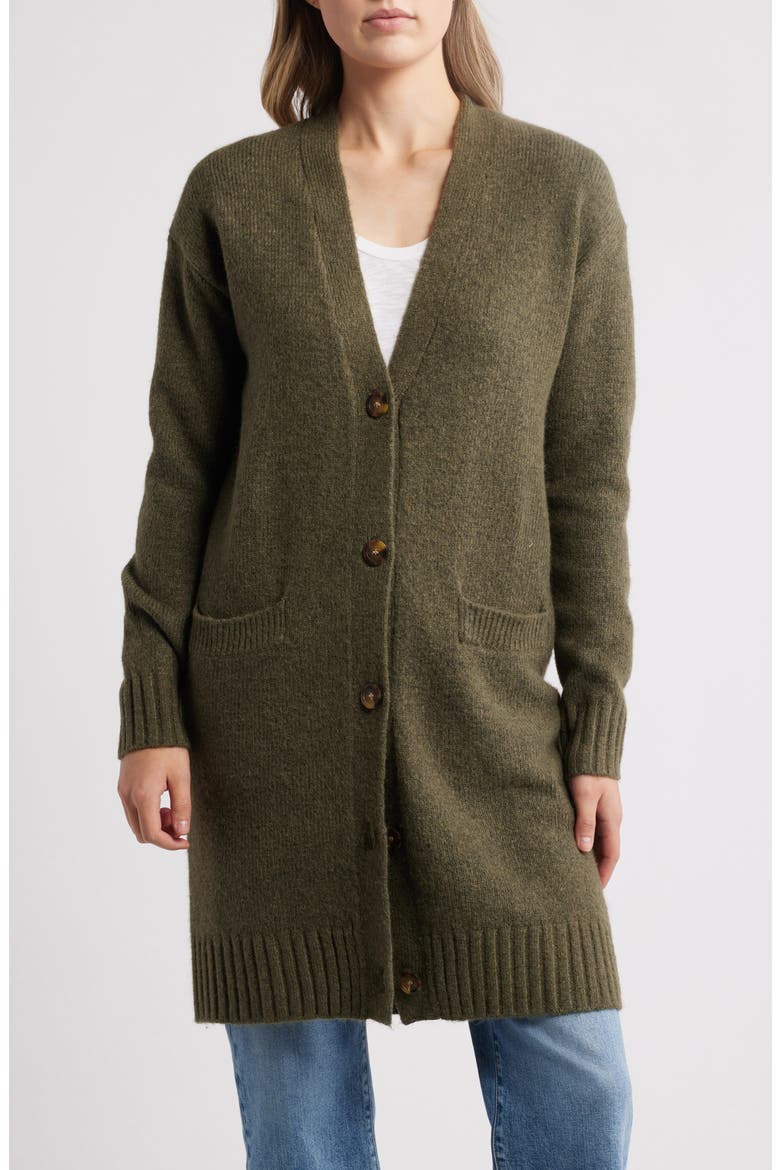 Easy Long Cozy Cardigan, Alternate, color, OLIVE SARMA