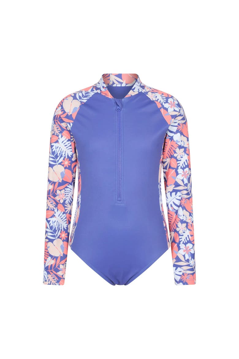 Childrens/Kids Mira Floral Rash Guard, Main, color, Purple