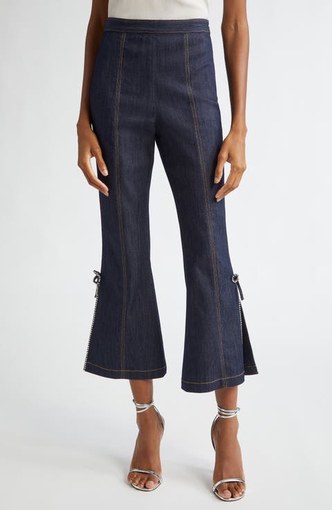 Ayleen Rhinestone Bow Flare Leg Jeans