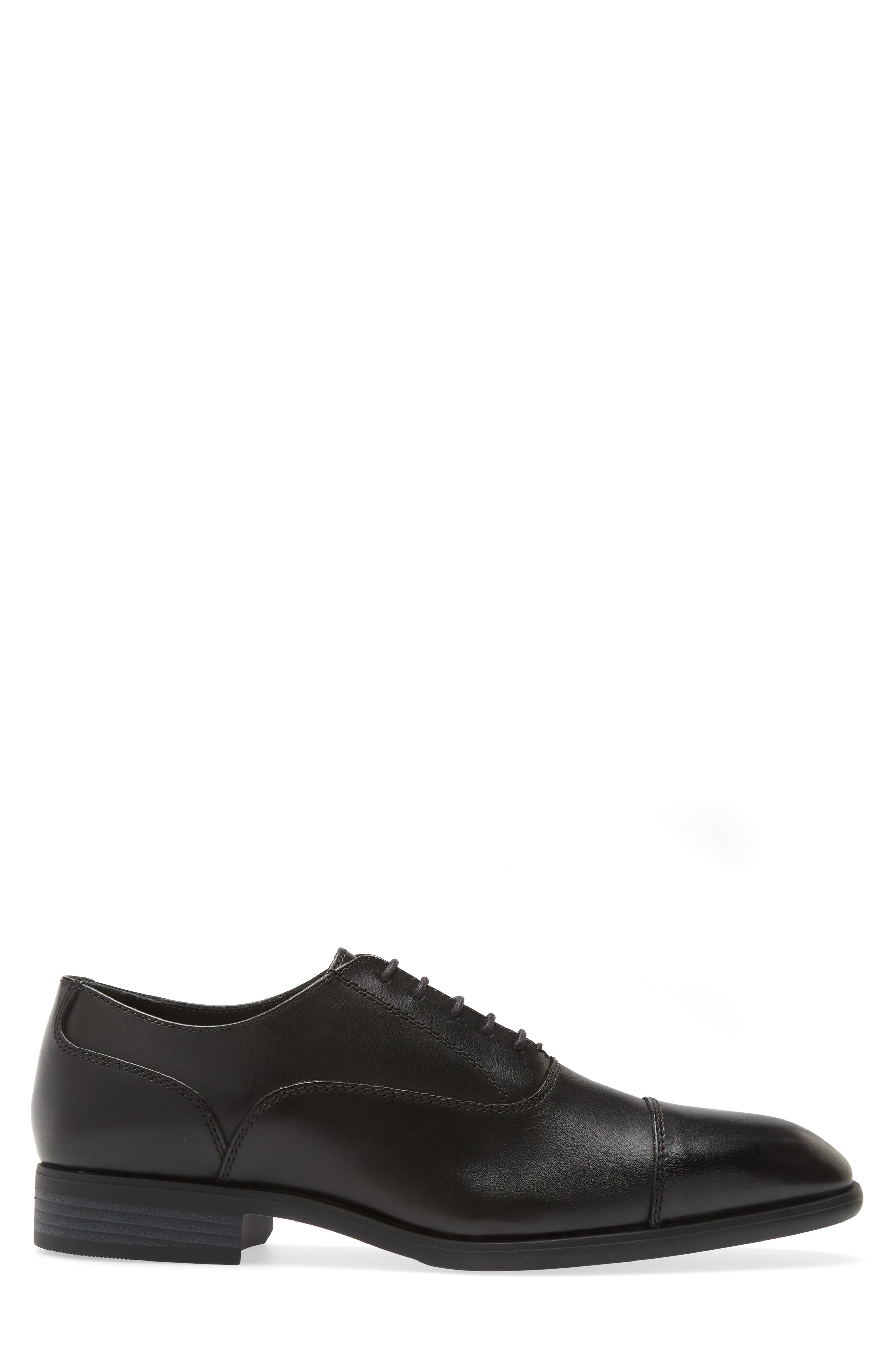 Nordstrom Dane Cap Toe Oxford, Alternate, color, Black Leather