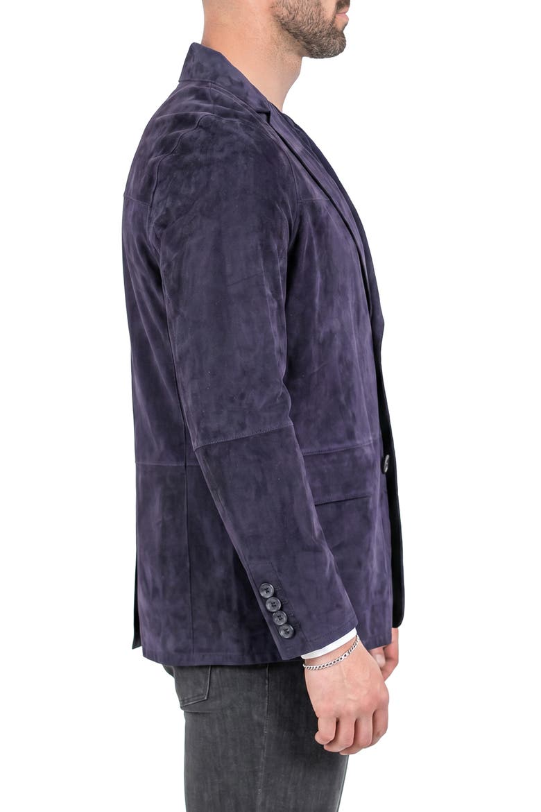 Lambskin Suede Jacket, Alternate, color, BLUE