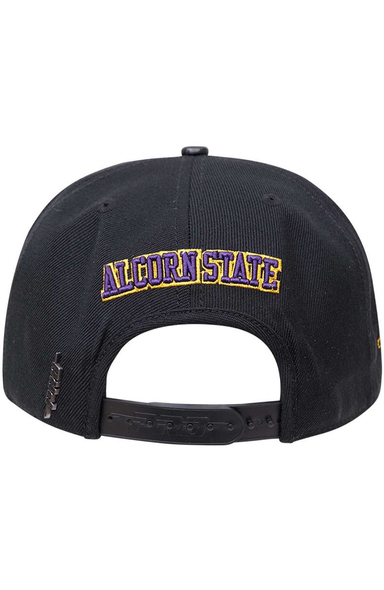 PRO STANDARD Men's Pro Standard Black Alcorn State Braves Arch Over Logo Evergreen Snapback Hat, Alternate, color, Black