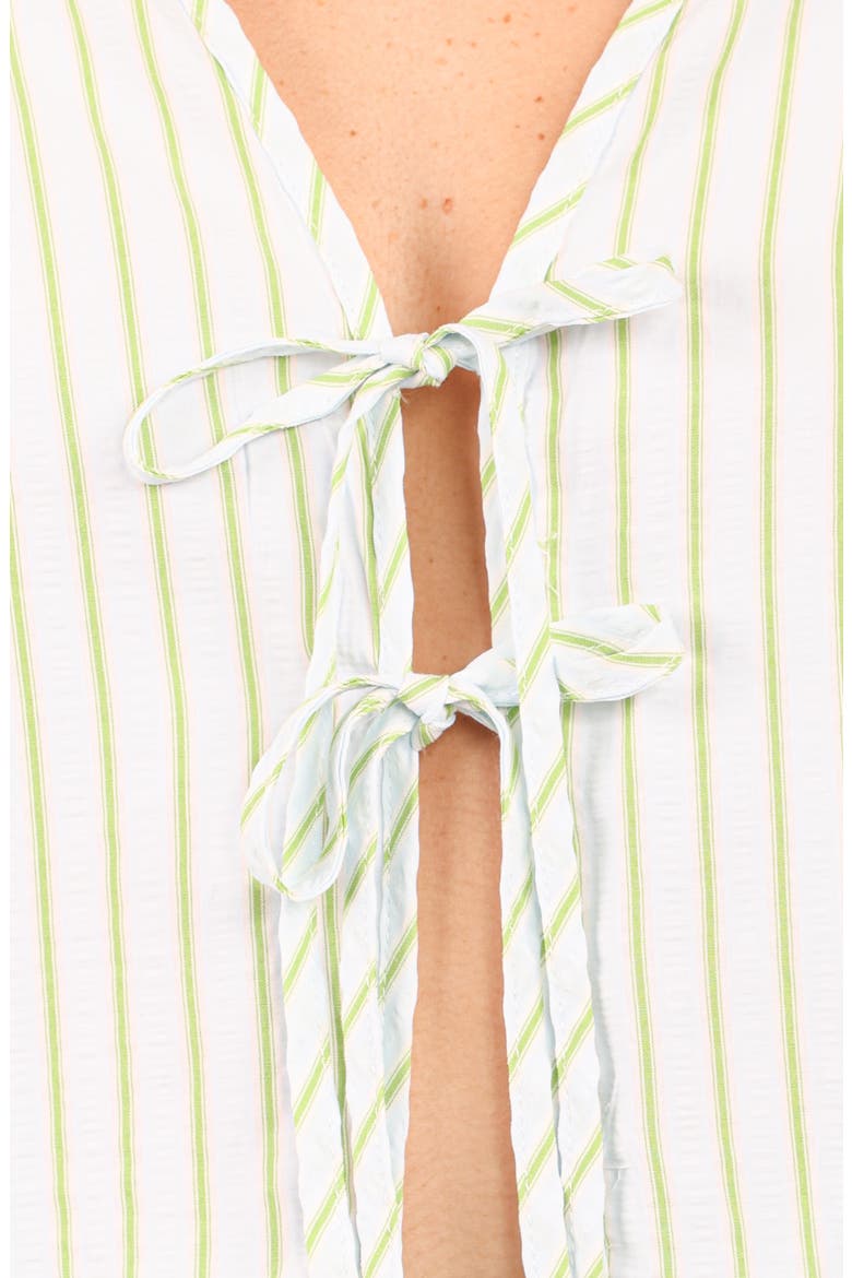 Ronnie Stripe Short Sleeve Midi Dress, Alternate, color, GREEN BLUE STRIPE